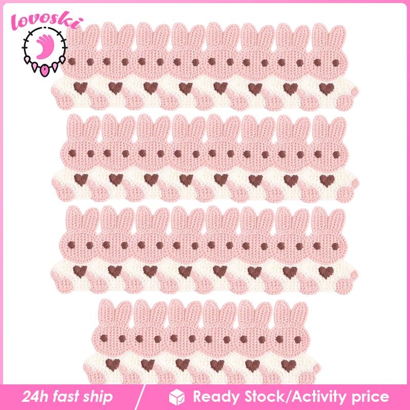 [Lovoski] Miếng Dán Trang Trí Ba Lô / Váy Jean Hình Thỏ Nhỏ