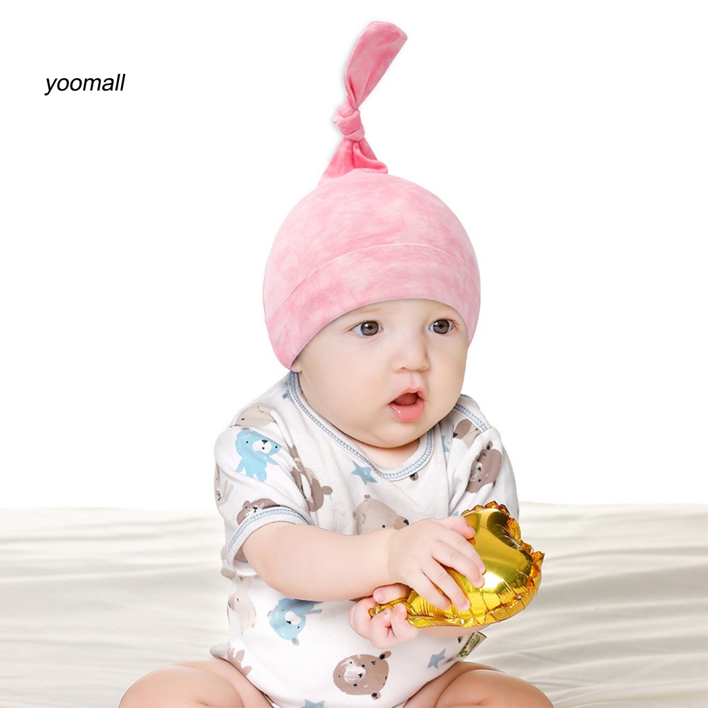 Mũ Beanie Nhuộm Màu Đuôi Cá Co Giãn Chống Mài Mòn Cho Bé Sơ Sinh