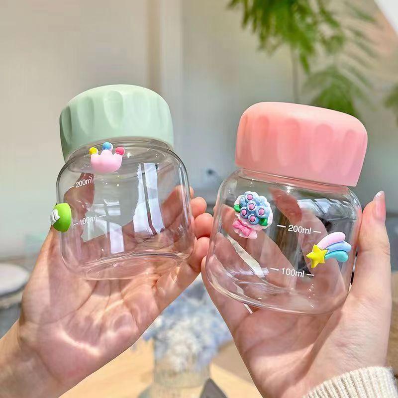 300ml Bình Nước bình nước cho bé cốc bình giữ nhiệt mini bình thuỷ tinh đựng nước Ly Sứ bình nước thuỷ tinh bình nước cho bé đi học