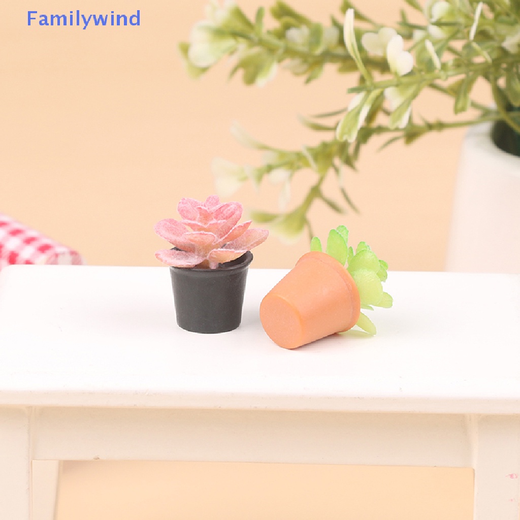 Set 2 Chậu Cây Mini Tỉ Lệ 1: 12 Dùng Để Trang Trí Nhà Búp Bê
