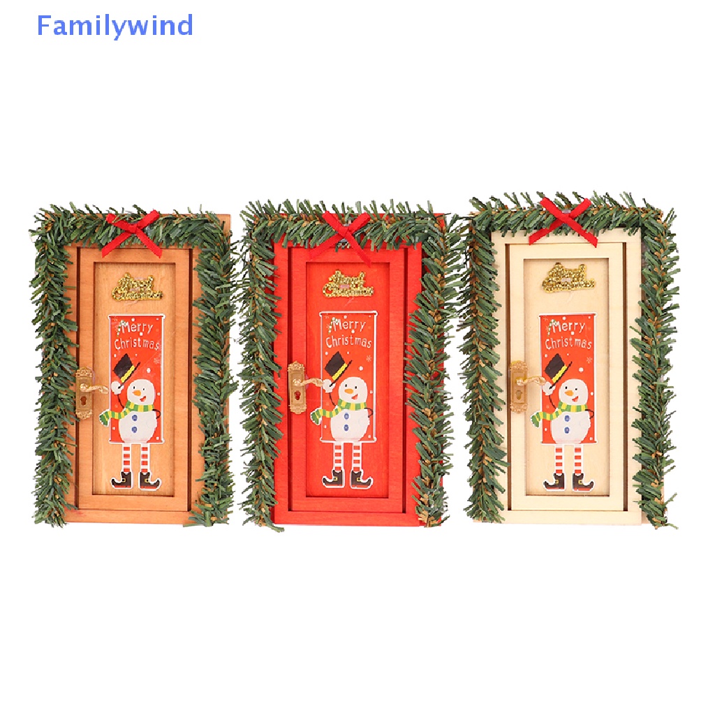 1 Mô Hình Cửa Giáng Sinh Thu Nhỏ 1 / 12 Dùng Để Trang Trí Nhà Búp Bê DIY