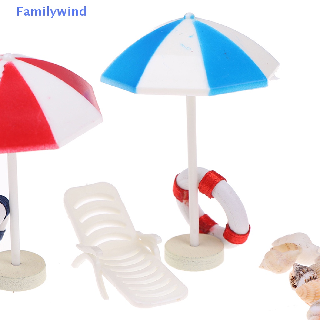 Bộ Vỏ Bọc Ghế Bãi Biển / Ô Dù Trang Trí Nhà Búp Bê Tỉ Lệ 1: 12