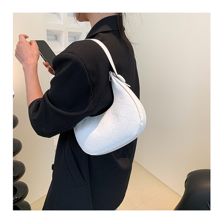 Túi Xách JASMIN NOIR Đeo Vai Họa Tiết Trái Tim Đơn Giản Thời Trang Cho Nữ