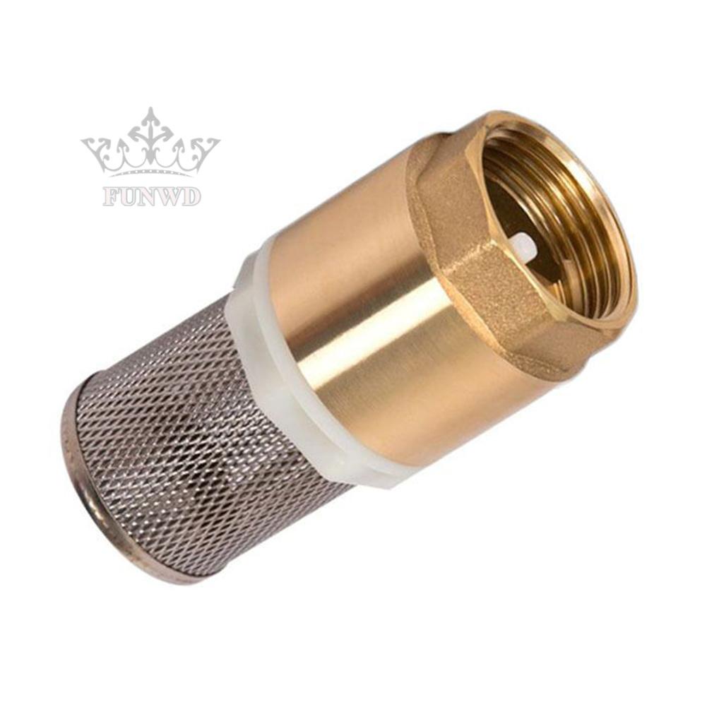 【FUNWD】Brass Valve DN20 26.16mm (3/4Inch) Check Valve Stainless Steel Basket Suction