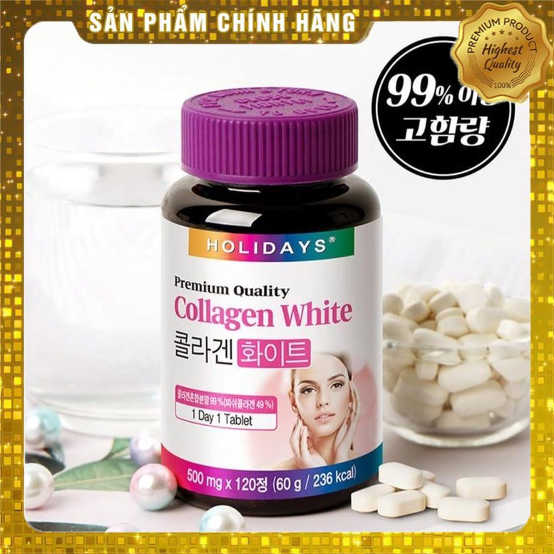 Viên uống trắng da Collagen Holidays White Premium 120 viên