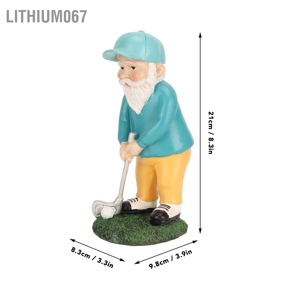 Lithium067 Golfer Vườn Gnome Tinh Tế Hình Ảnh Sống Động Chống Thời Tiết Chơi Golf Tượng Trang Trí Cho Bãi Cỏ Phong Cảnh