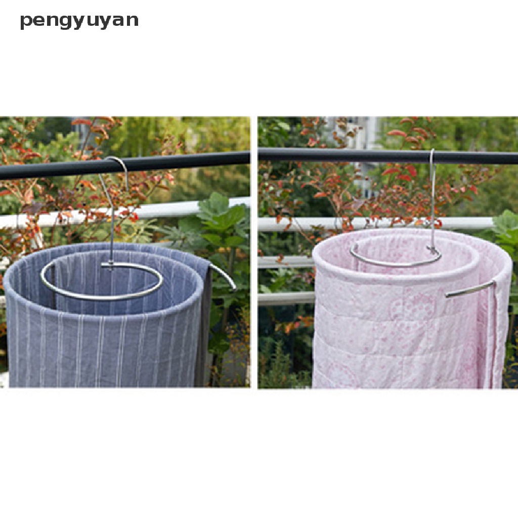 [pengyuyan] Móc Treo Chăn Mền Tròn Xoắn Ốc Bằng Thép Không Gỉ Tiết Kiệm Không Gian [Mới]