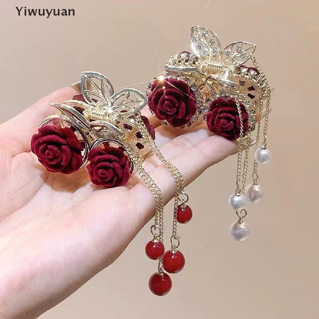 Kẹp Tóc Hoa Hồng Kim Loại Đính Đá Thời Trang Cho Nữ