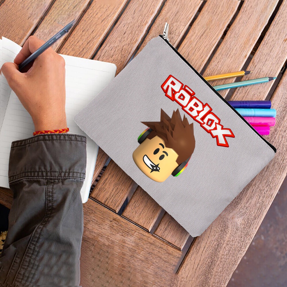 Túi Đựng Bút Chì Bằng Vải canvas Họa Tiết roblox Dễ Thương Cho Bé