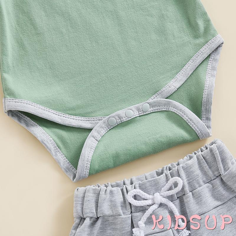 Set Đồ Mùa Hè 1 Món Gồm Áo Sơ Mi Tay Cộc Thắt Nơ + Quần Ngắn Cho Bé Trai