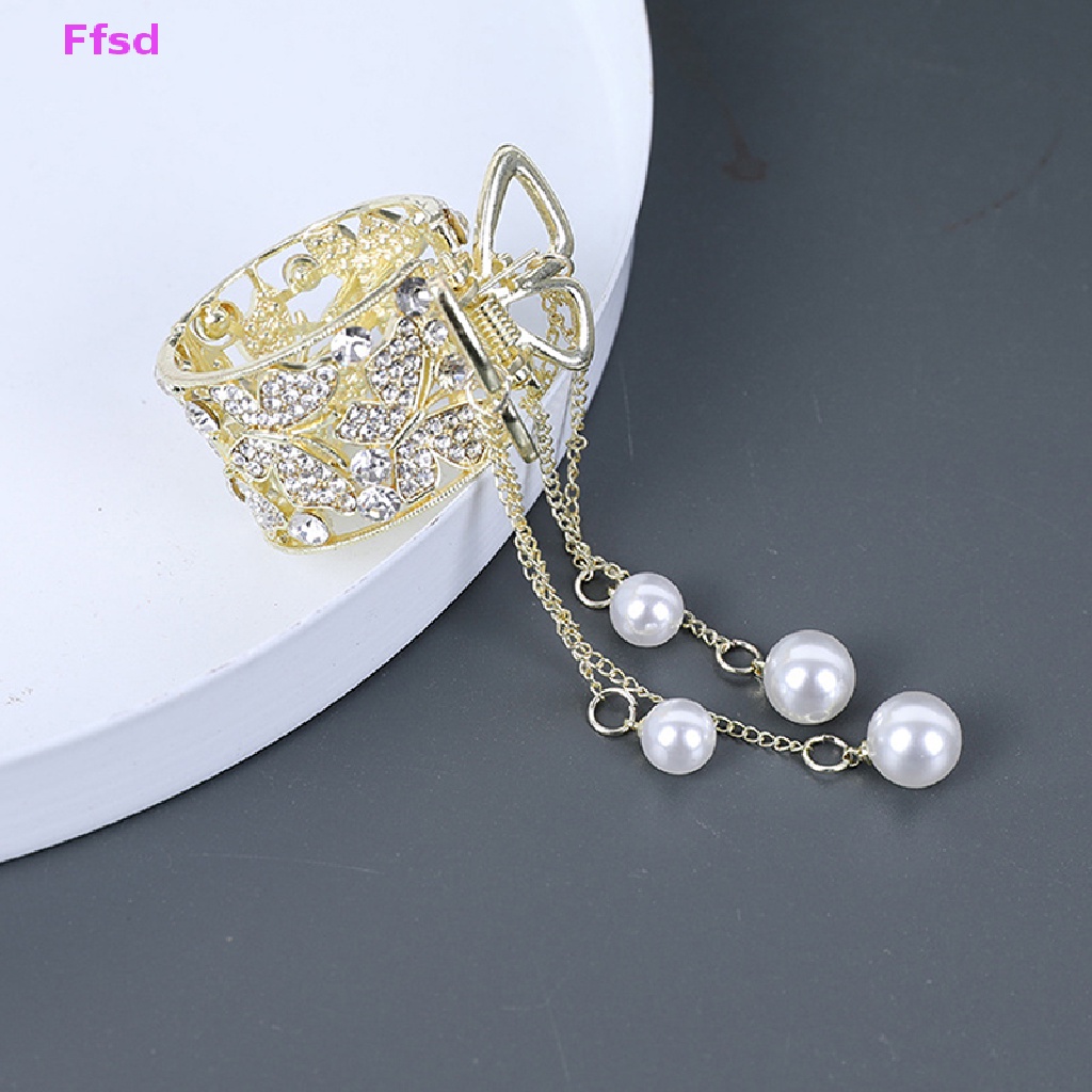 Kẹp Tóc Đính Ngọc Trai Giả Phối Tua Rua Xinh Xắn Cho Nữ