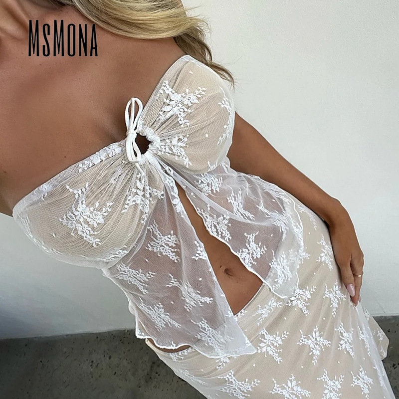 Áo Dệt Kim Sát Nách Màu Trơn Phối Ren Cổ Thấp Thời Trang 2023 Quyến Rũ Cho Nữ