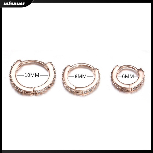 Bông Tai Hình Tròn Nhỏ Đính Đá Zircon Thời Trang Cho Nữ