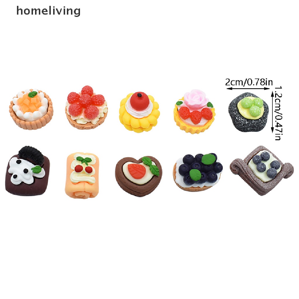 Set 10 Mô Hình Bánh Ngọt / Món Tráng Miệng Trang Trí Nhà Búp Bê DIY