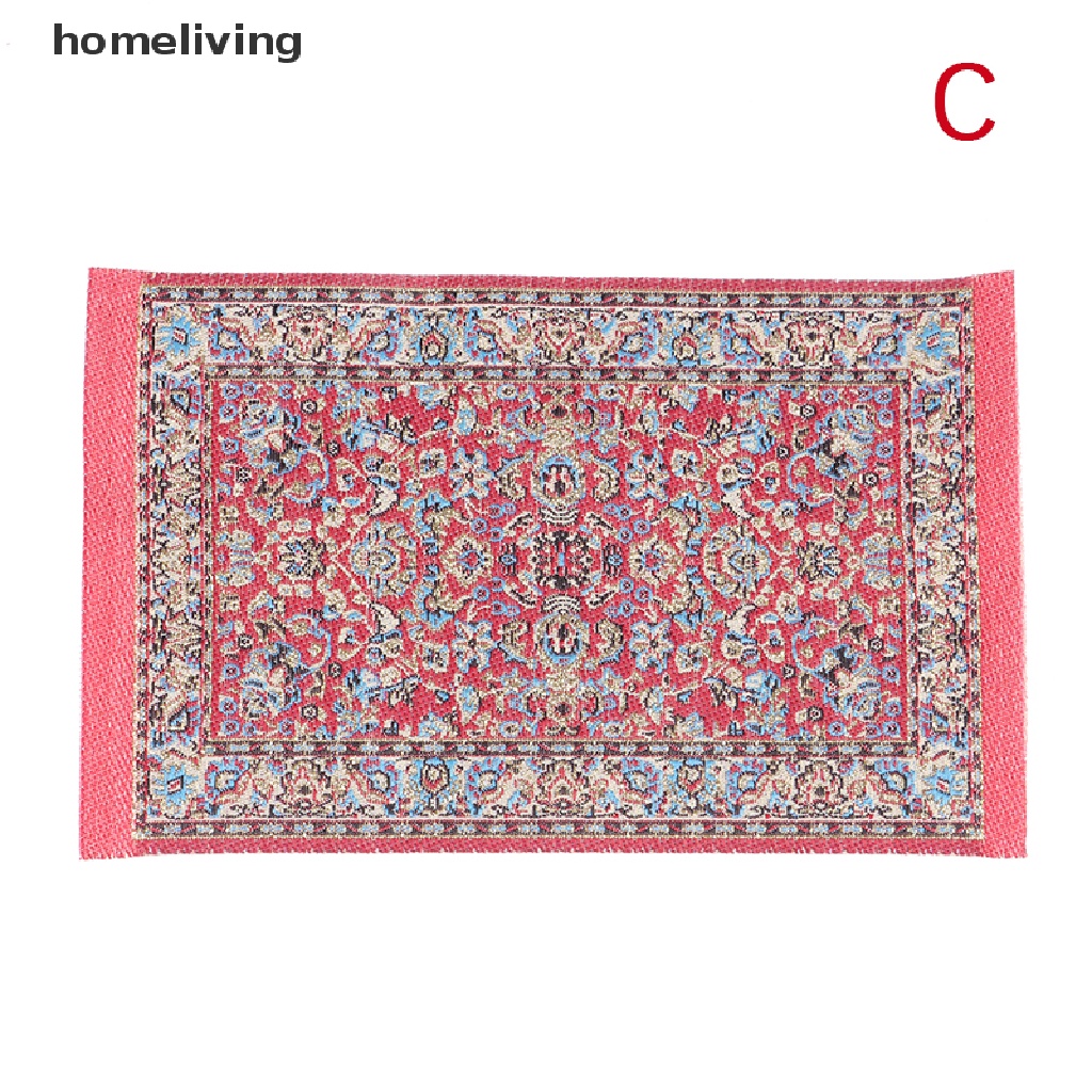 1 Tấm Thảm Trải Sàn Bằng Vải Dệt Thổ Nhĩ Kỳ Trang Trí Nhà Búp Bê 1: 12