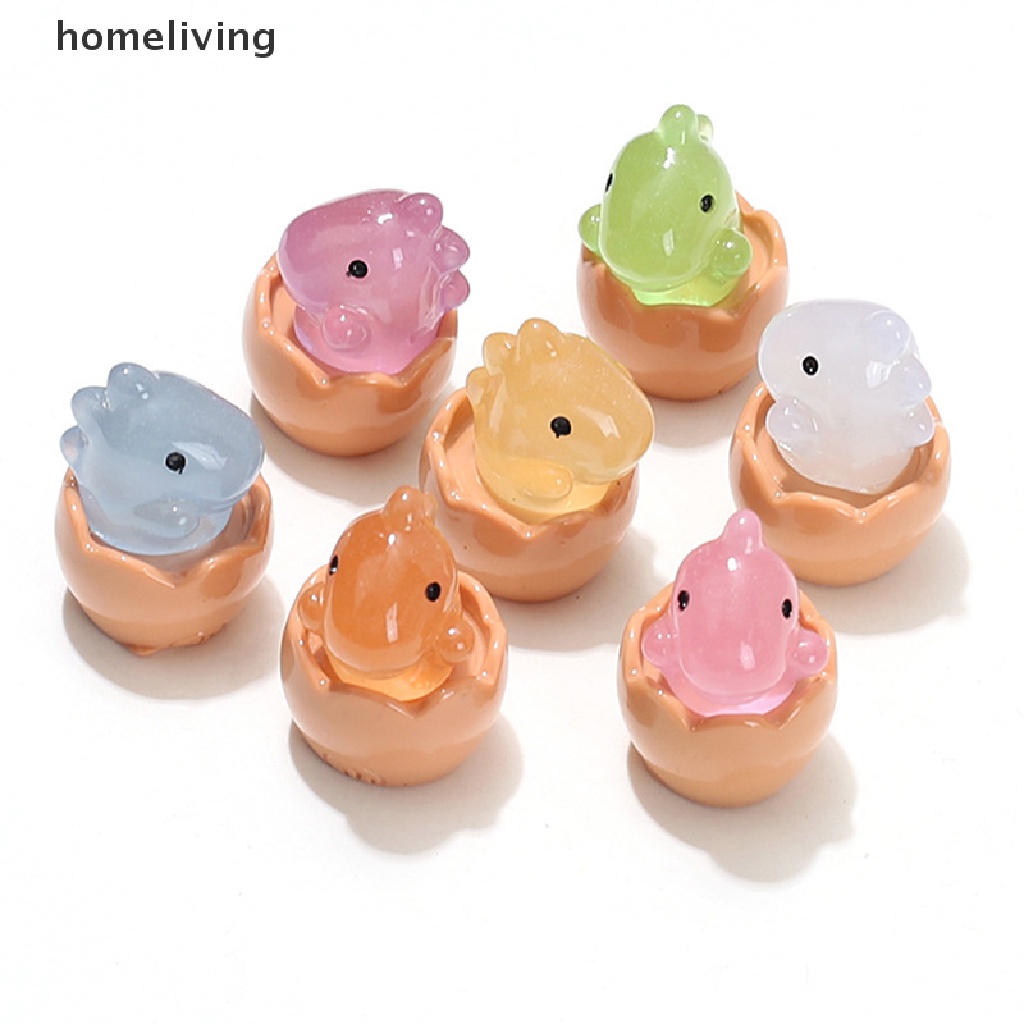 Bộ 2 Đồ trang trí Trứng Khủng Long Bằng Nhựa Phát Sáng Trong Bóng Tối Trang Trí Tiểu Cảnh