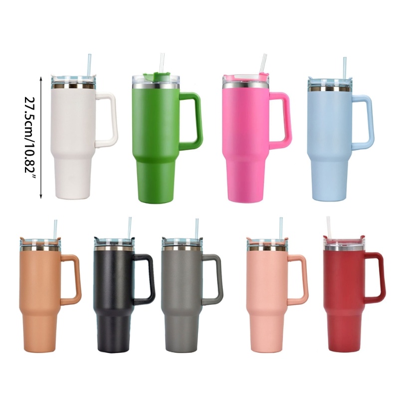 Cốc Đựng Cà Phê Bằng Thép Không Gỉ Có Tay Cầm Và Nắp Đậy Dung Tích 40oz