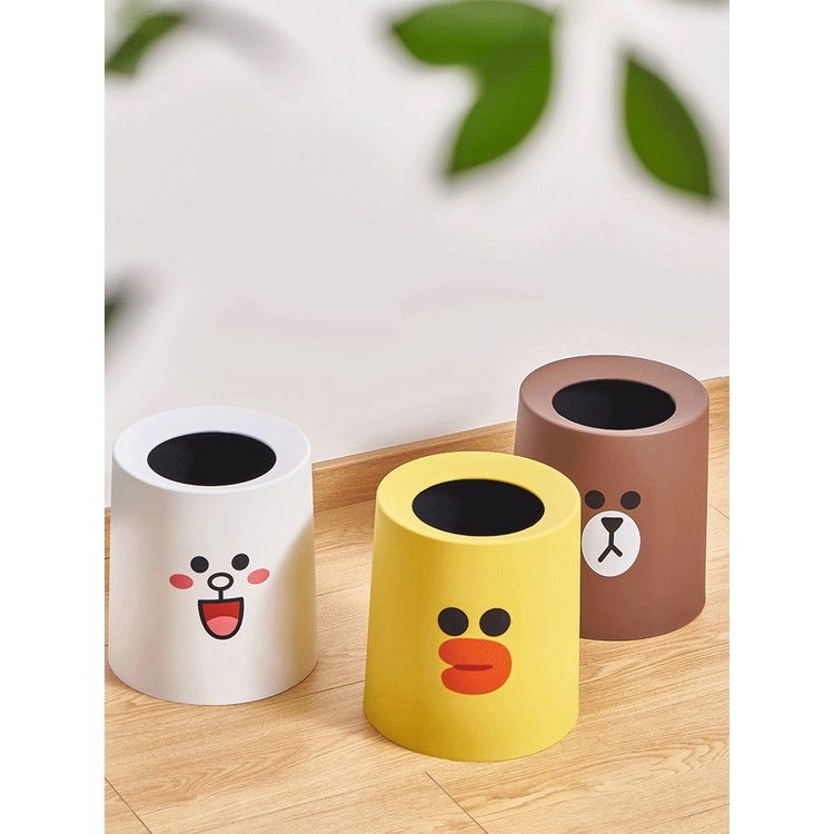 Thùng Rác Đôi Hình Gấu Hoạt Hình Dễ Thương Không Có Nắp Cho Phòng Khách Nhà Bếp