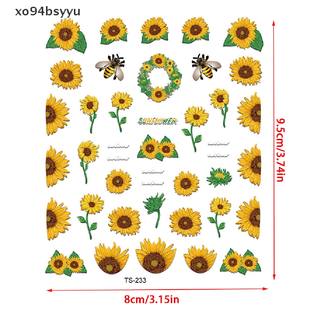 Miếng Dán Chuyển Nước Trang Trí Móng Tay Xo94Bsyu Họa Tiết Hoa Hướng Dương Xinh Xắn Cho Nữ VN