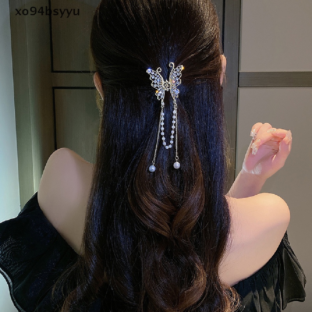Kẹp Tóc Hình Bướm xo94bsyyu Đính Ngọc Trai Nhân Tạo Thời Trang