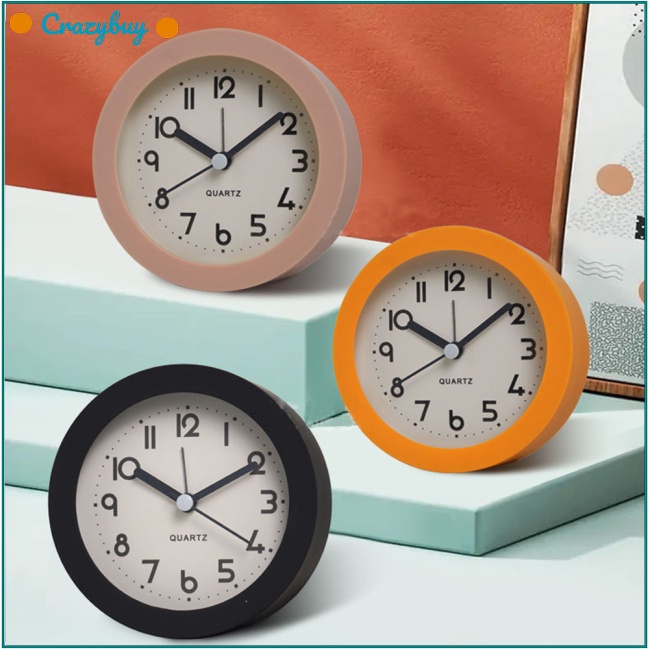 Cr Đồng Hồ Báo Thức Để Bàn Hình Tròn Chạy Pin Không Ồn Có Chức Năng Đèn Ngủ Tiện Dụng