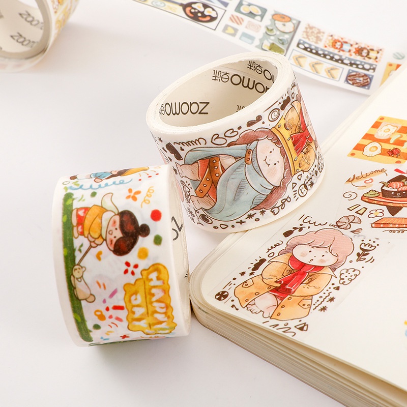 Băng Keo Washi Hình Nhân Vật Dễ Thương Trang Trí Sổ Tay
