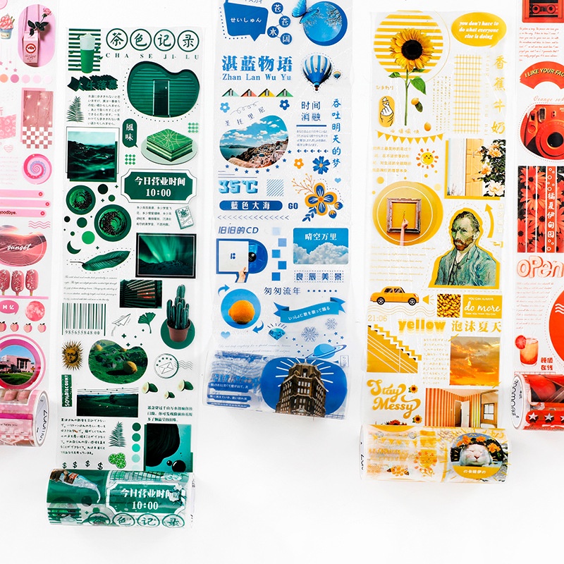 Mờ / Matte Cuộn Băng Keo PET Dán Trang Trí Sổ Tay diy