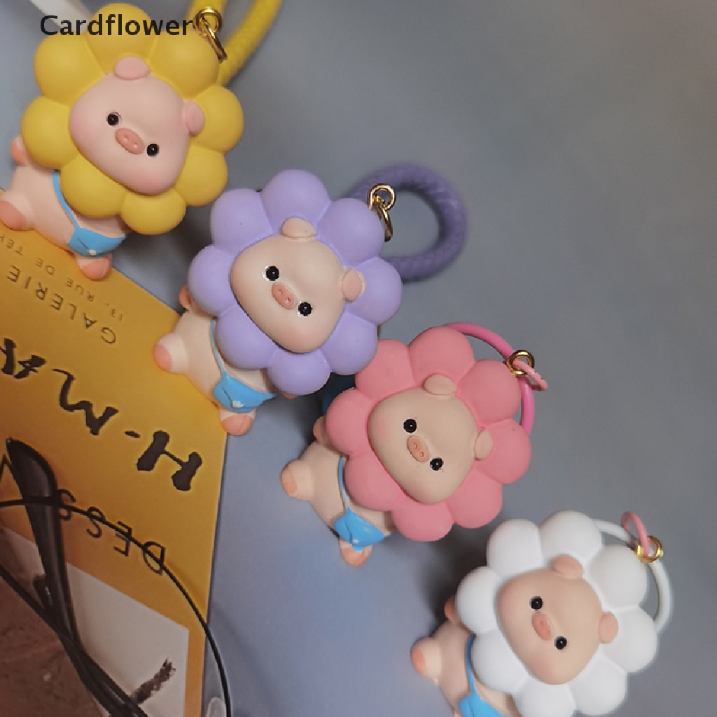 Móc Khóa Dây Da Bện Hình Hoa Hướng Dương / Chú Heo Dễ Thương Cho Cặp Đôi