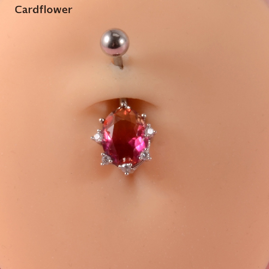 1 Khuyên Rốn Thép Phẫu Thuật Đính Đá Zircon Hình Trái Tim Dễ Thương