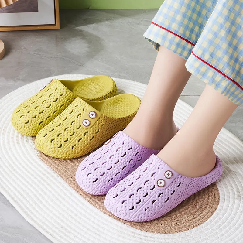 Dép Nữ Mùa Hè Mặc Nhà Bao Đầu Xăng Đan Phòng Tắm Chống Trơn Trượt Mềm Đáy Có Lỗ Giày Bán Buôn Ngoại Thương