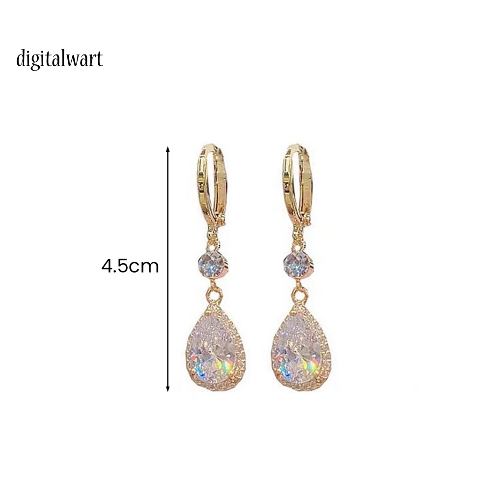 Kỹ Thuật Số| 1 Đôi Bông Tai Hình Giọt Nước Đính Đá Lấp Lánh Không Gây Dị Ứng Thời Trang Cho Nữ