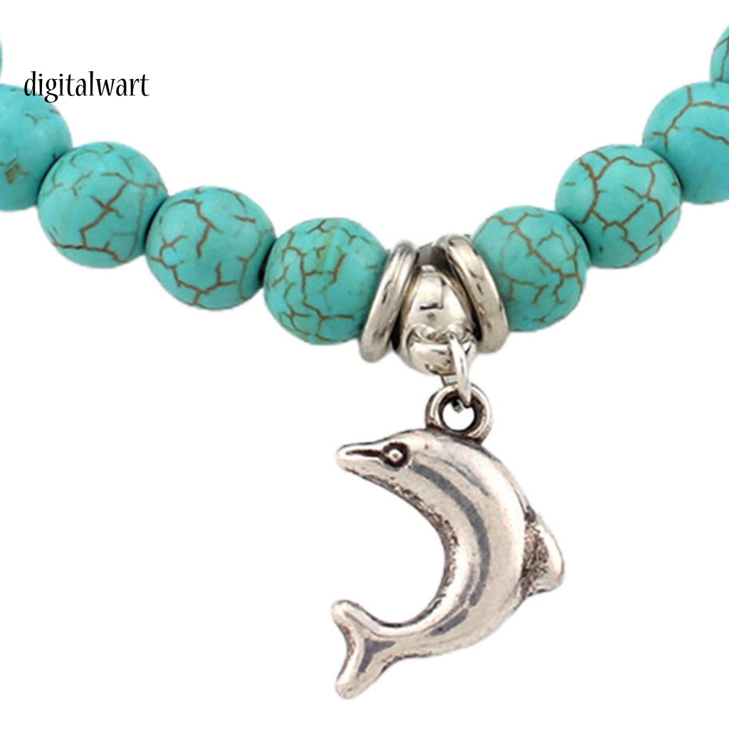 Kỹ Thuật Số| Vòng Tay Chuỗi Hạt Đá Ngọc Lam Nhân Tạo Hình Cú Mèo Thời Trang