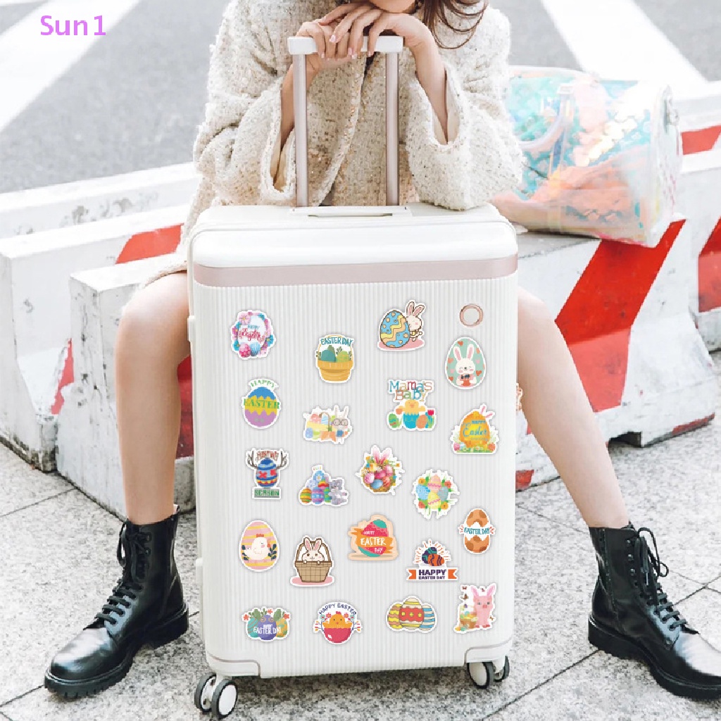 Set 50 Sticker Dán Trang Trí Hình Thỏ Phục Sinh Dễ Thương 1 &gt;