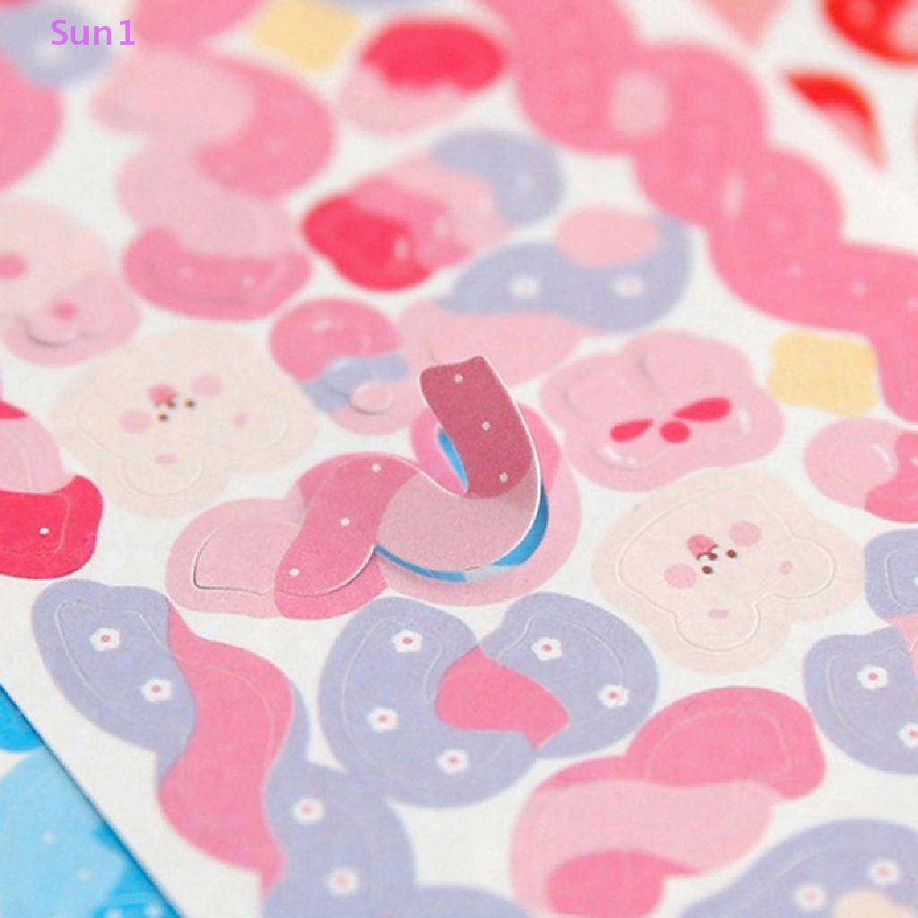 Sun1 > 12 Tờ Nhãn Dán Ruy Băng Màu Mưa Trang Trí Album Ảnh DIY