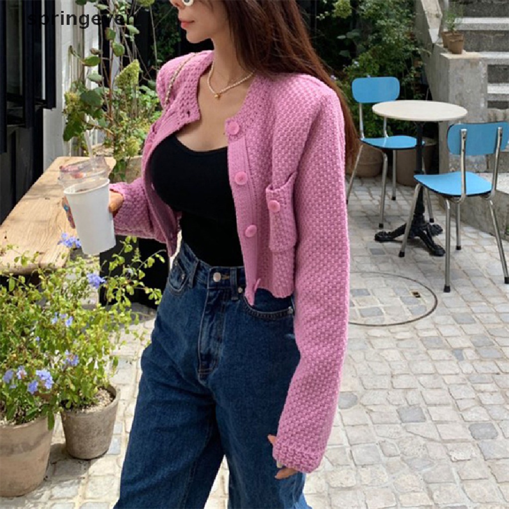 Áo Khoác Cardigan Dệt Kim Phong Cách Vintage Thời Trang Cho Nữ