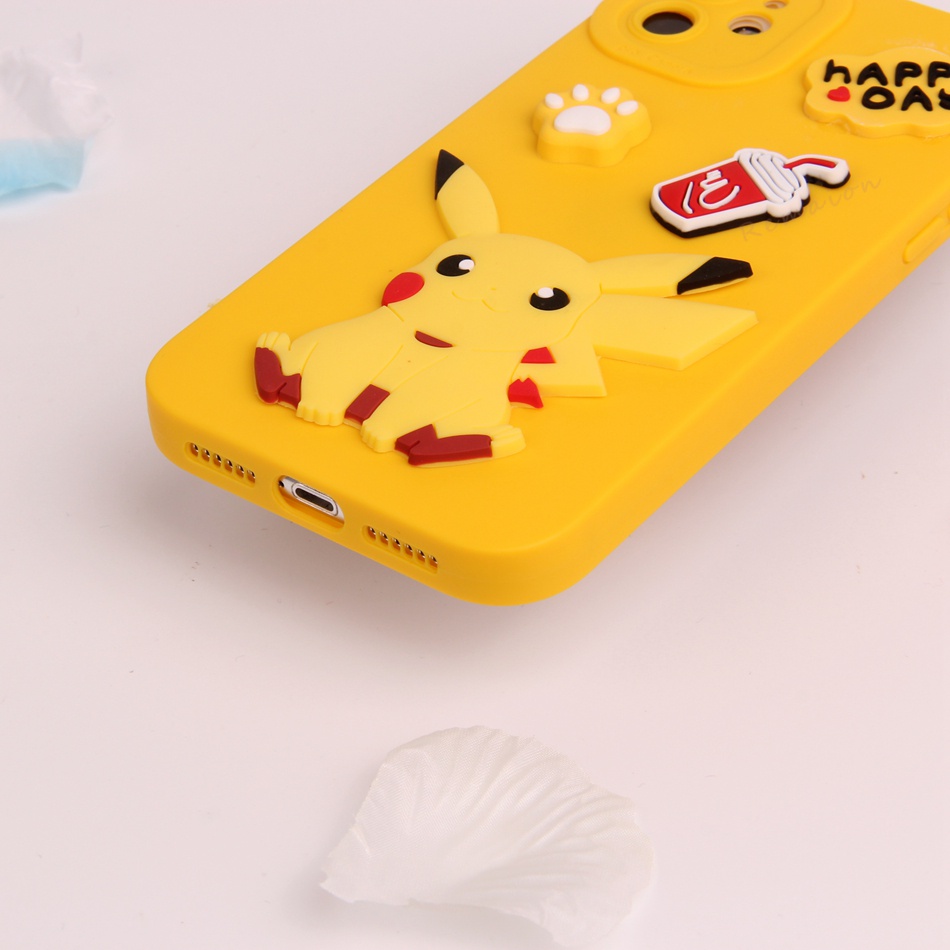 Hoạt Hình Ốp Điện Thoại Silicon Mềm Hình Pikachu 3D Cho iPhone 11 12 13 14 Pro MAX + Mini X XR XS MAX 6 S 7 8 + SE 2020 11Pro 12pro 13Pro
