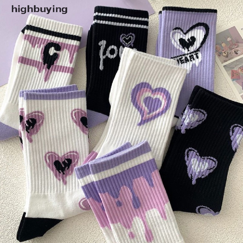 Đôi Vớ Cotton Dài Họa Tiết Hoạt Hình Thời Trang Thu Đông Cho Nữ
