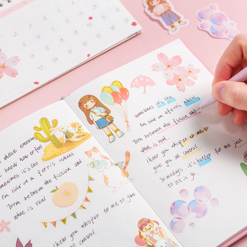 Miếng Dán Trang Trí Sổ Tay DIY Thiết Kế Dễ Thương