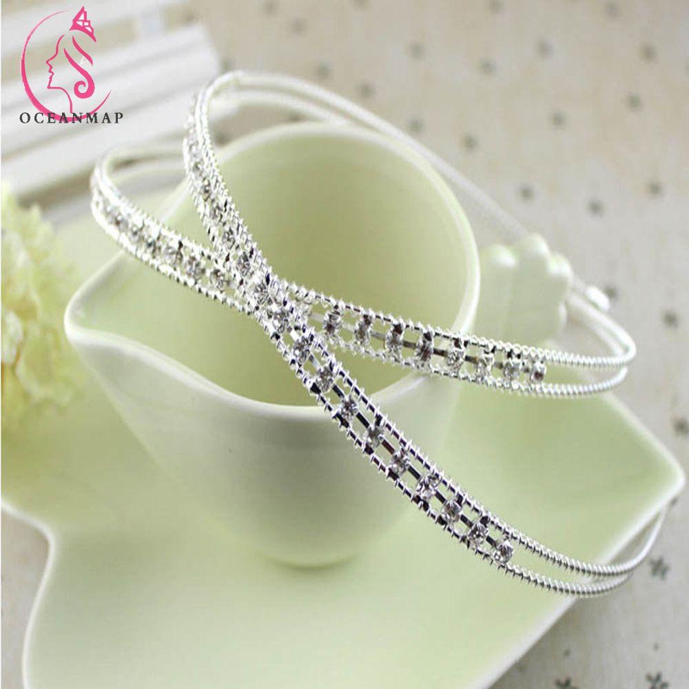 Băng đô kim loại đính đá thời trang cho nữ