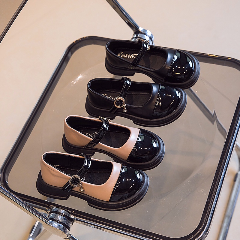 Giày Búp Bê Da Bóng Đế Mềm Kiểu Công Chúa Anh Quốc Thời Trang Xuân Thu 2022 Cho Bé Gái