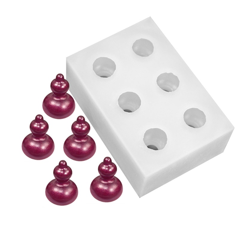 Khuôn Silicone 6 Ngăn Tạo Hình Quả Bầu Trang Trí Bánh / Làm Chocolate 3D