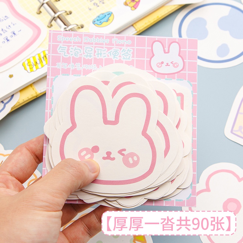 Set 90 Tấm Giấy Ghi Chú Họa Tiết Hoạt Hình Dễ Thương Trang Trí Văn Phòng / Học Sinh