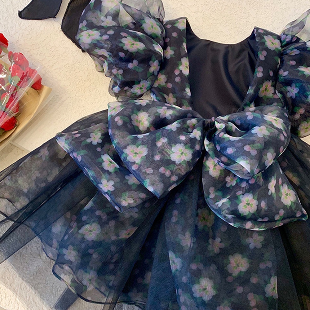 BEAR LEADER Đầm Công Chúa Mùa Hè 2023 Tay Phồng In Họa Tiết Hoa Nhỏ Dandy Mẫu Mới Cho Bé Gái 1-9 Tuổi