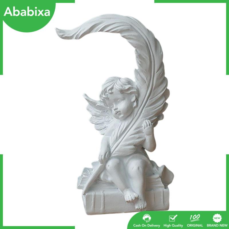 [Ababixa] Đồ trang trí Tượng Thần Cherub Điêu Khắc Góc Nghệ Thuật Có Lá Tưởng Niệm Để Bàn Trang Trí Nhà Cửa / Tiệc Cưới
