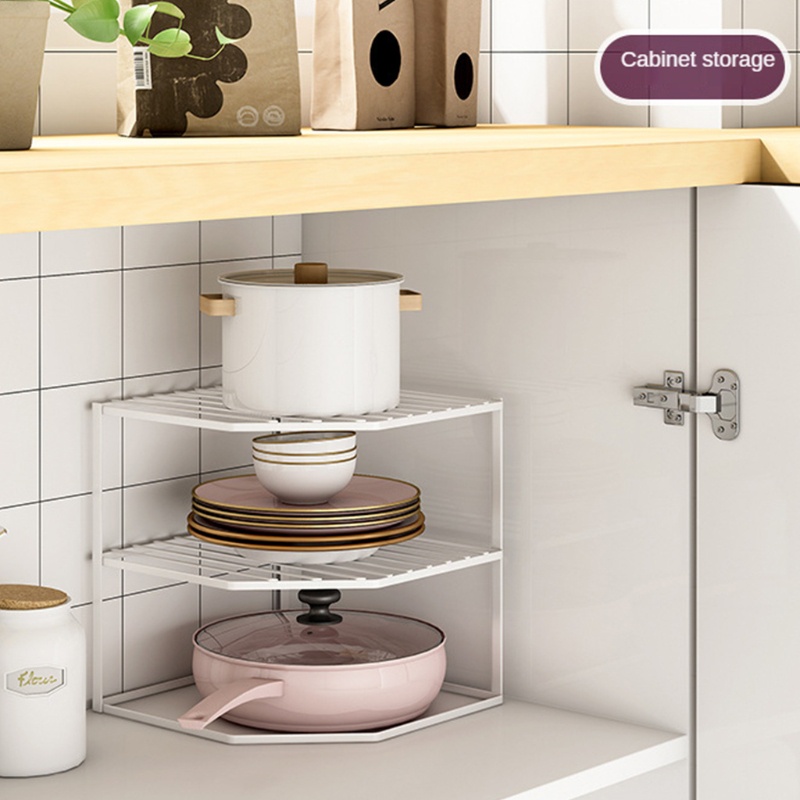 Kệ Kim Loại Bền Chắc Gắn Góc Tủ Nhà Cửa Sáng Tạo Chịu Lực Tốt 1