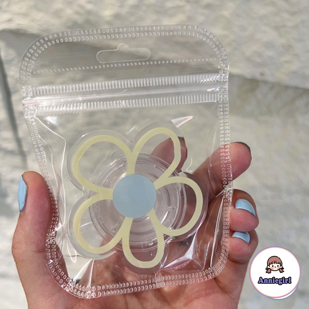 Giá Đỡ Điện Thoại / Máy Tính Bảng Hình Hoa Màu Xanh Da Trời Bằng Kính Cường Lực