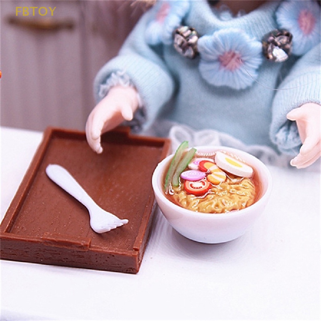 1 Bộ Chén Mì Ăn Liền Mini Tỉ Lệ 1: 12 Trang Trí Nhà Búp Bê