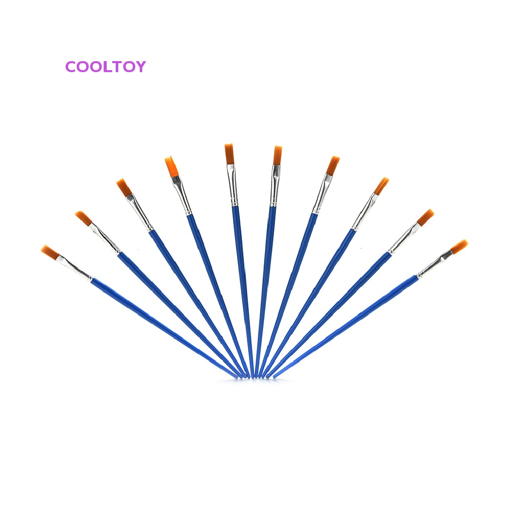 Cooltoy Set 10 Cọ Vẽ Màu Nước Bằng Nylon Màu Xanh Dương Mới Dành Cho Trẻ Em