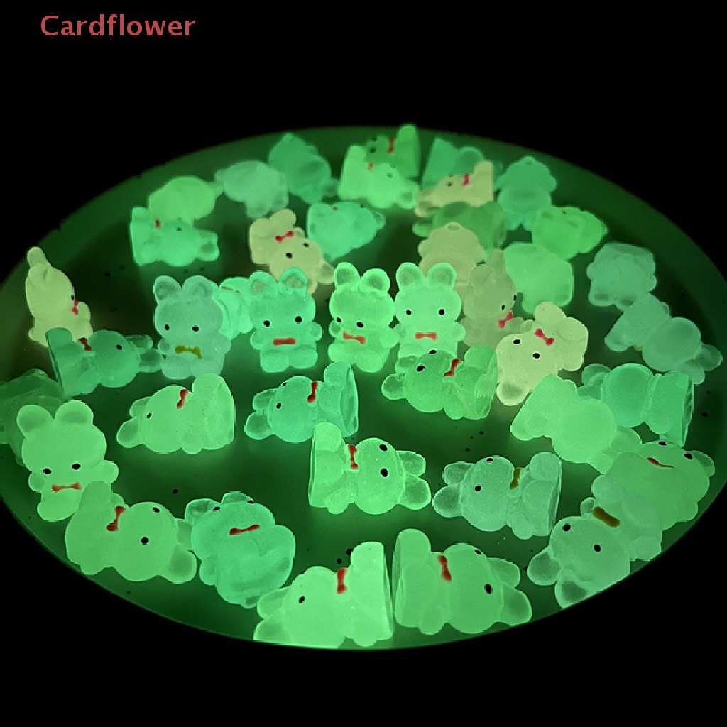 Bộ 5 Mô Hình Thỏ Dạ Quang Mini Bằng Nhựa Resin Trang Trí Xe Hơi / Nhà Cửa Mới