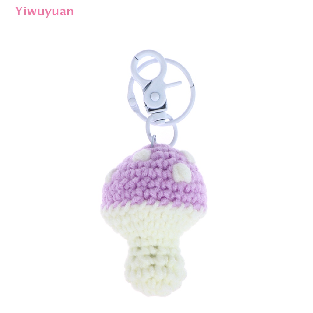 1 Móc Khóa Hình Cây Nấm Đan Len Dễ Thương Mới